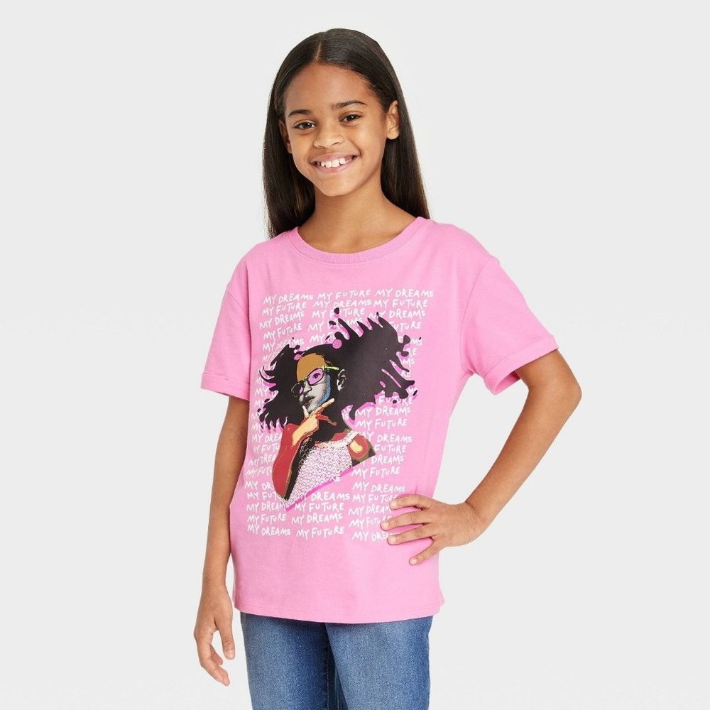 Black History Month Girls' My Dreams My Future Short Sleeve T-Shirt Pink XS